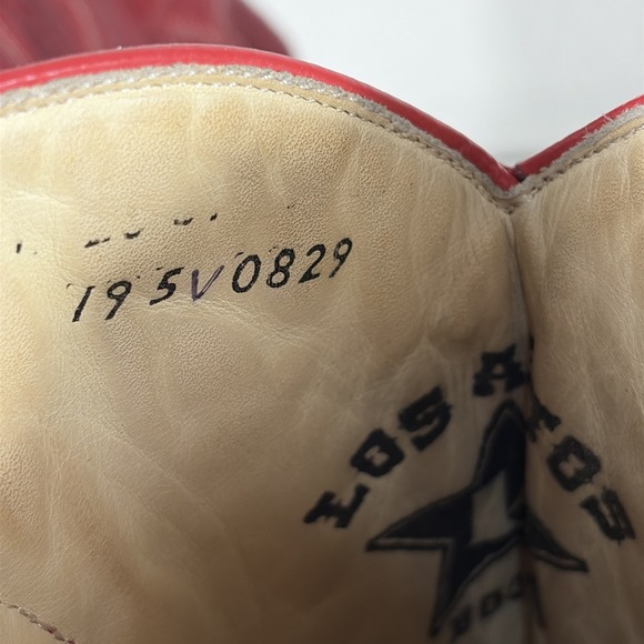 LOS ALTOS MEN BURGUNDY GENUINE EEL WESTERN COWBOY BOOT Size 8.5 (EE+) - Picture 10 of 13